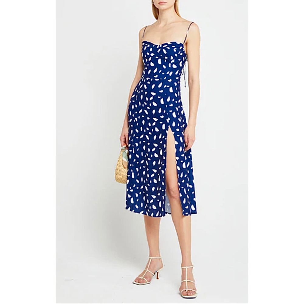 Few Moda Kourt Blue Leg Slit Midi Dress
